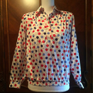 "Da-Rue of California" Polka Dot Blouse